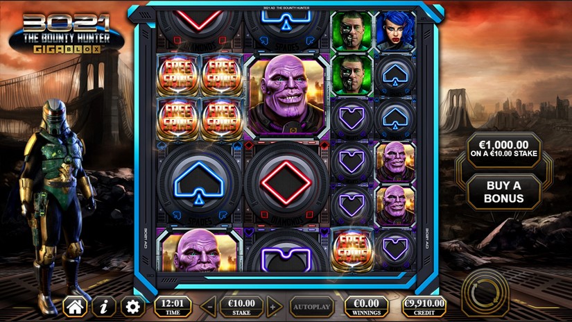 3021 The Bounty Hunter Gigablox slot screen 3