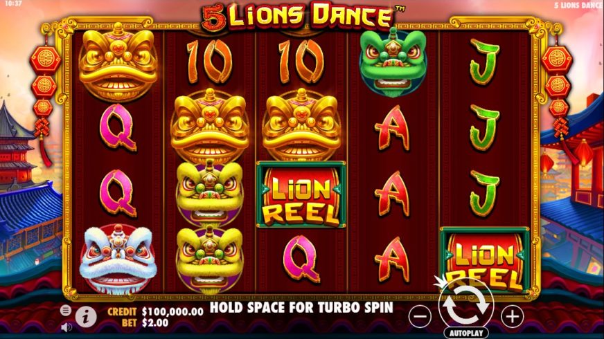5 Lions Dance slot screen 1