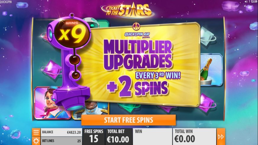 Ticket to the Stars slot screen 5