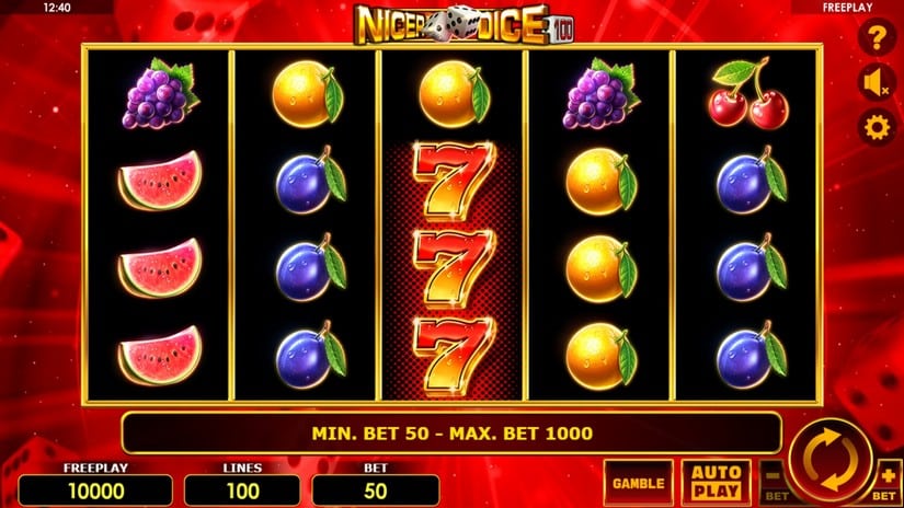 Nicer Dice 100 slot screen 1