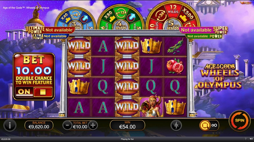 Age of the Gods Wheels of Olympus slot screen 1