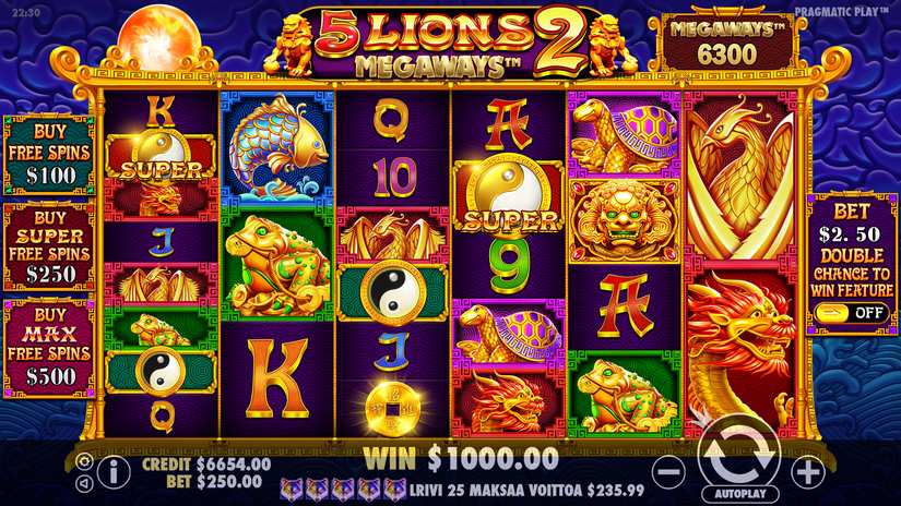 5 Lions Megaways 2 slot screen 1