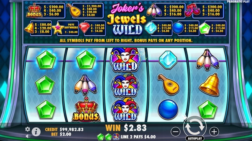 Joker’s Jewels Wild slot screen 3