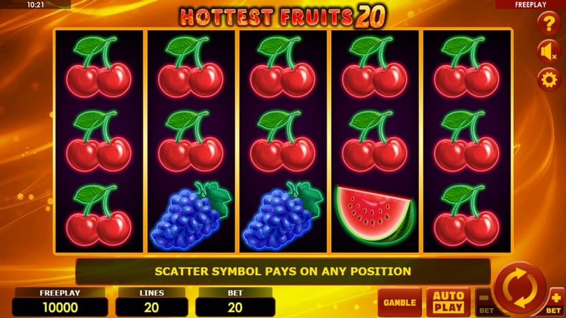 Hottest Fruits 20 slot screen 1