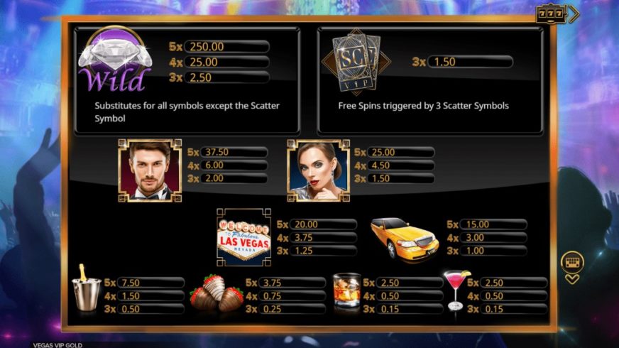 Vegas VIP Gold slot screen 2