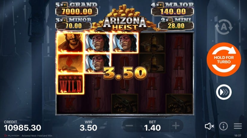 Arizona Heist: Hold and Win slot screen 2