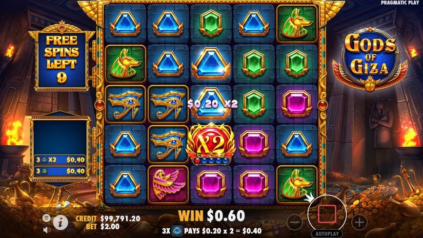 Gods of Giza slot screen 5
