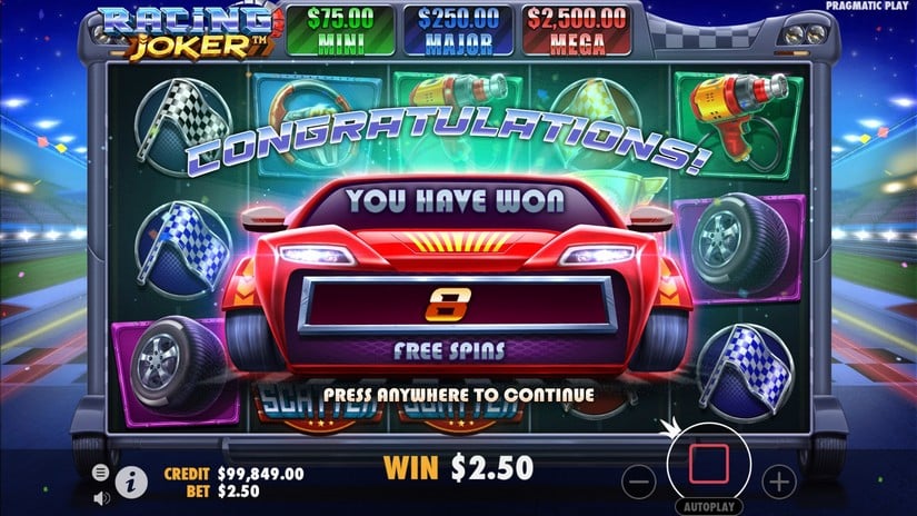 Racing Joker slot screen 3
