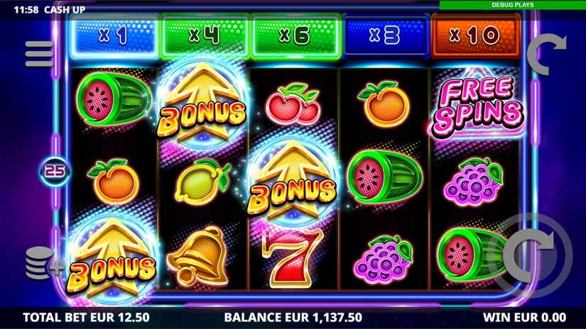 Cash Up slot screen 3
