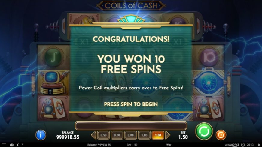 Coils of Cash slot screen 3