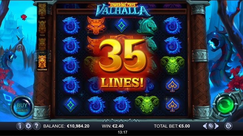 Towering Pays Valhalla slot screen 3