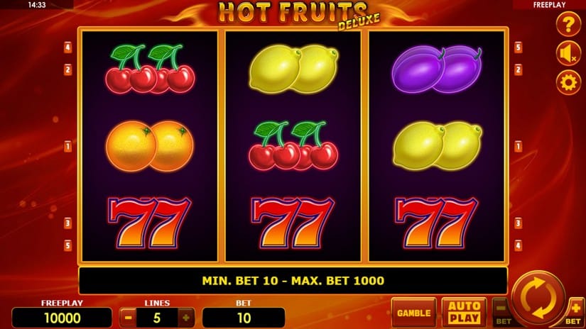 Hot Fruits Deluxe slot screen 1