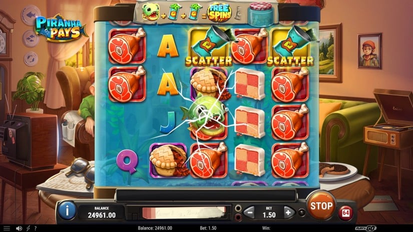 Piranha Pays slot screen 2