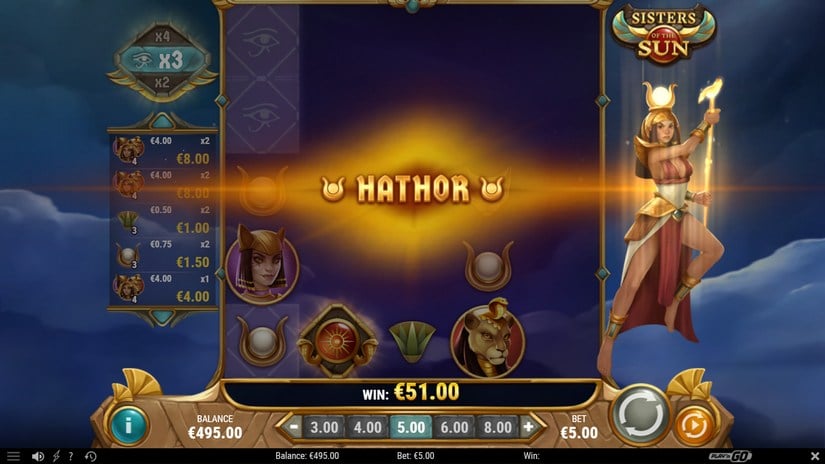 Sisters of the Sun slot screen 5