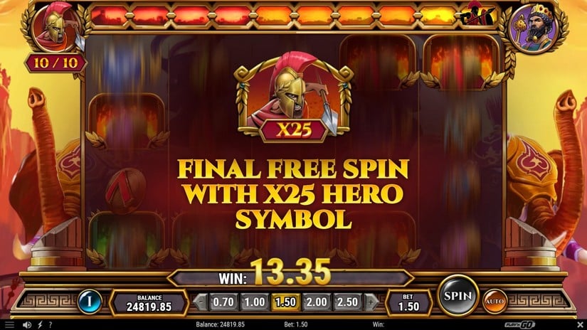 Undefeated Xerxes slot screen 6
