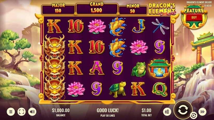 Dragon’s Element Deluxe slot screen 1