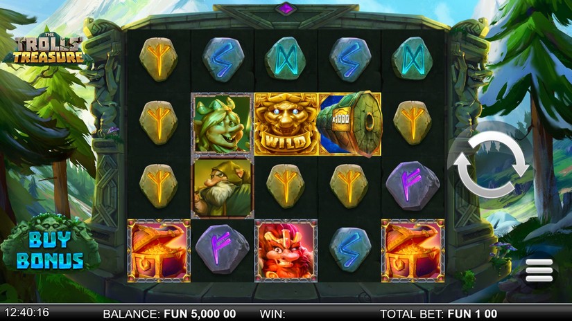 The Trolls’ Treasure slot screen 1