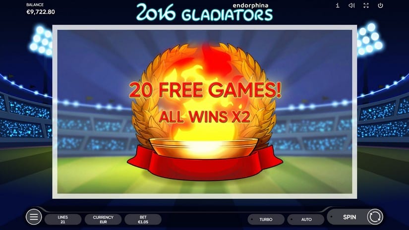 2016 Gladiators slot screen 3
