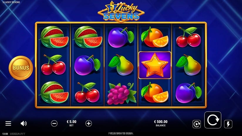 5 Lucky Sevens slot screen 1