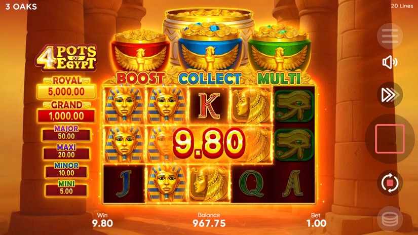 4 Pots of Egypt slot screen 3