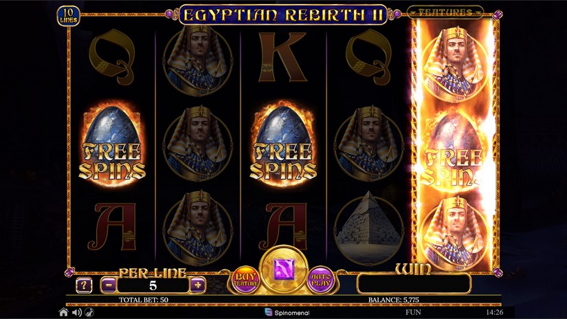 Egyptian Rebirth II slot screen 3