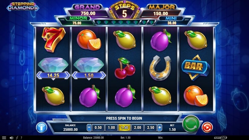 Stepping Diamonds slot screen 1