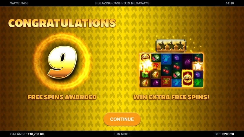9 Blazing Cashpots Megaways slot screen 3