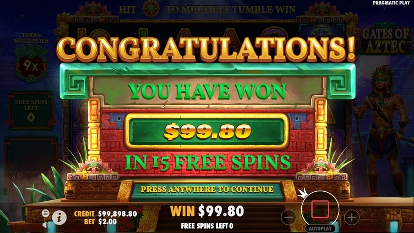 Gates of Aztec slot screen 6