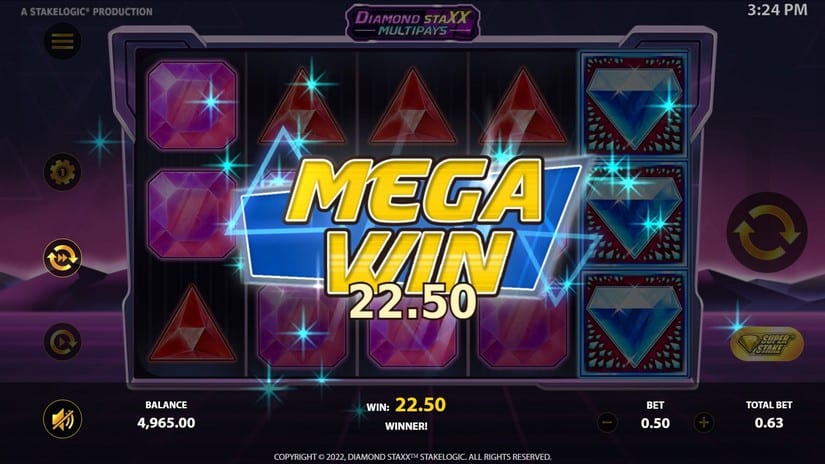 Diamond Staxx Multipays slot screen 4