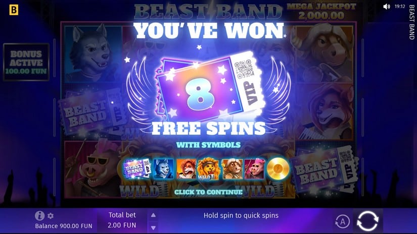 Beast Band slot screen 3