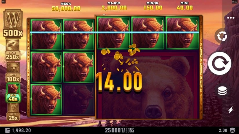 25000 Talons slot screen 4