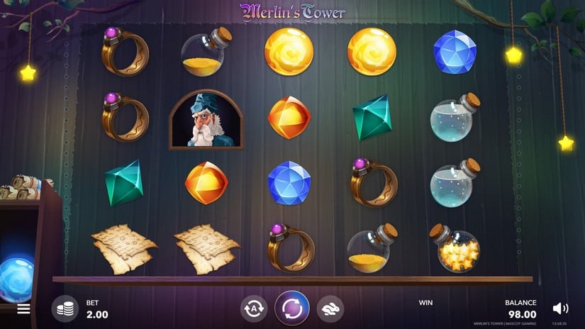 Merlin’s Tower slot screen 1