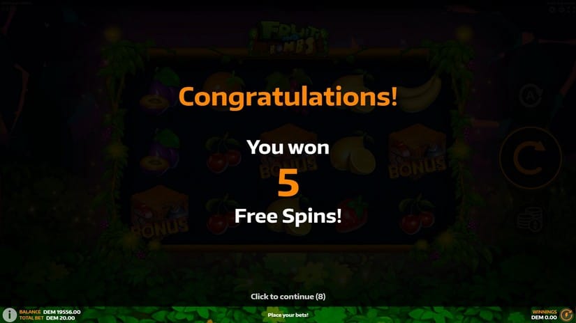 Fruits and Bombs slot screen 5