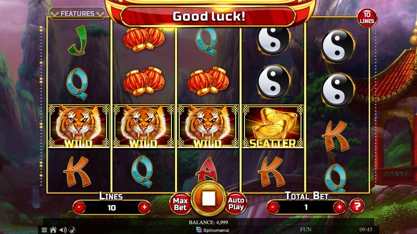 Year of the Tiger slot screen 1