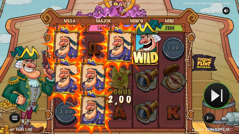 Fortune of Flint: Back for Gold slot screen 2