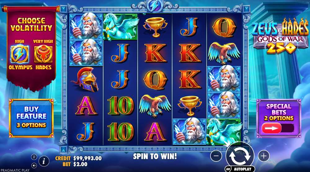 Zeus vs Hades Gods of War 250 game review