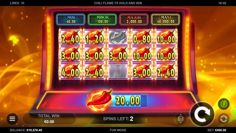 Chili Flame 7s Hold and Win slot screen 1