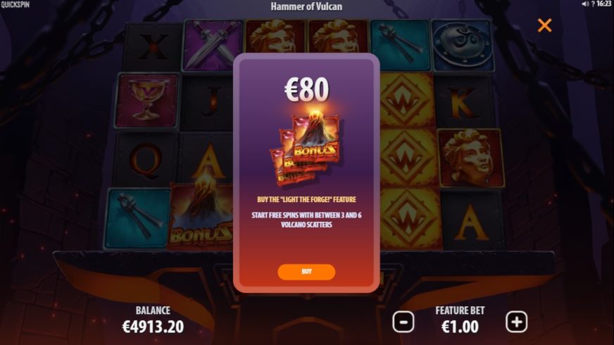 Hammer of Vulcan slot screen 2