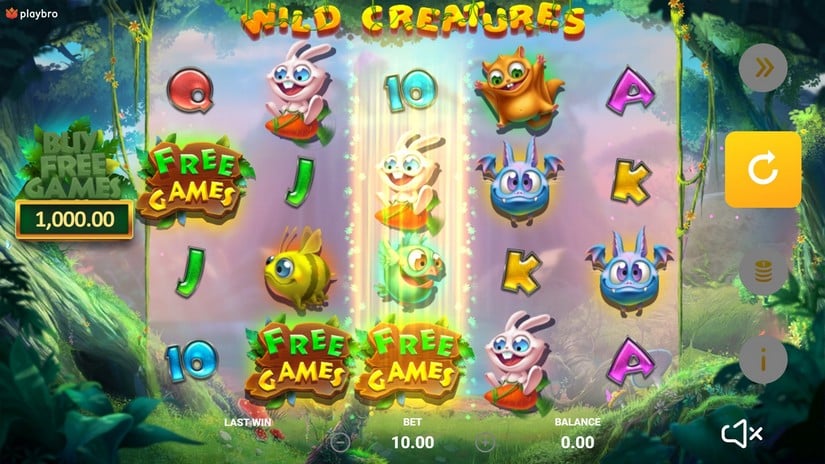 Wild Creatures slot screen 2