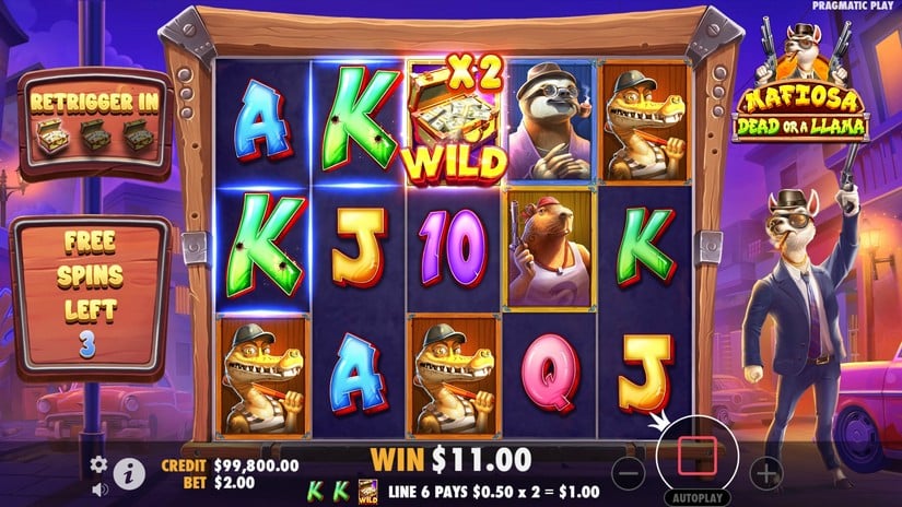 Mafiosa Dead or a Llama slot screen 5