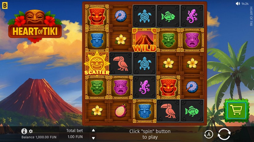 Heart of Tiki slot screen 1