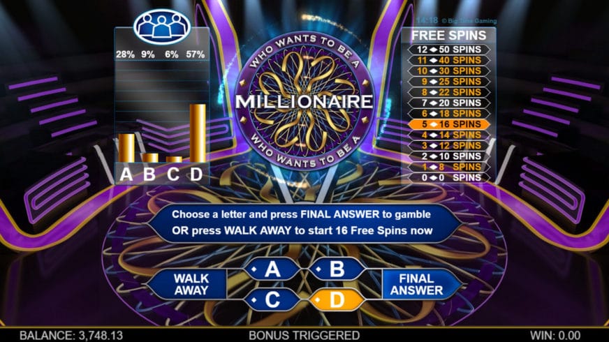 Who Wants To Be A Millionaire Megaways slot screen 3