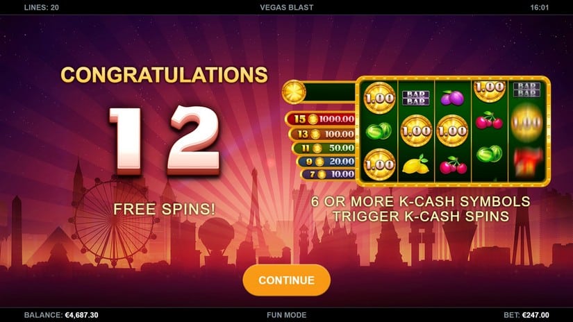 Vegas Blast slot screen 4