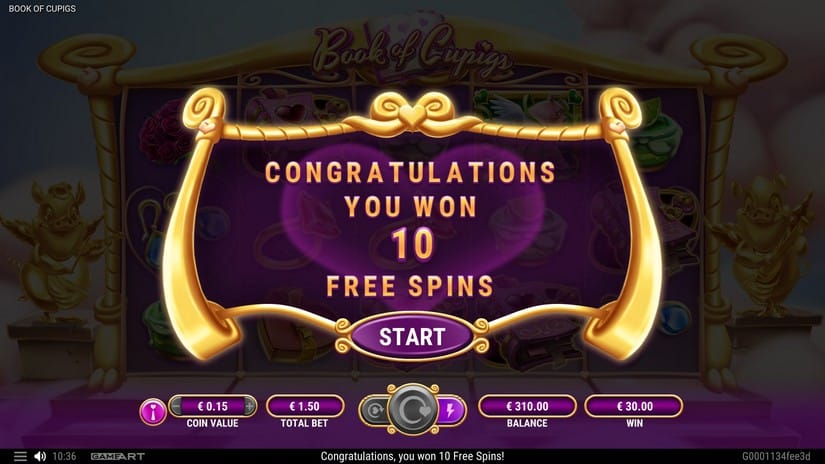 Book of Cupigs slot screen 4