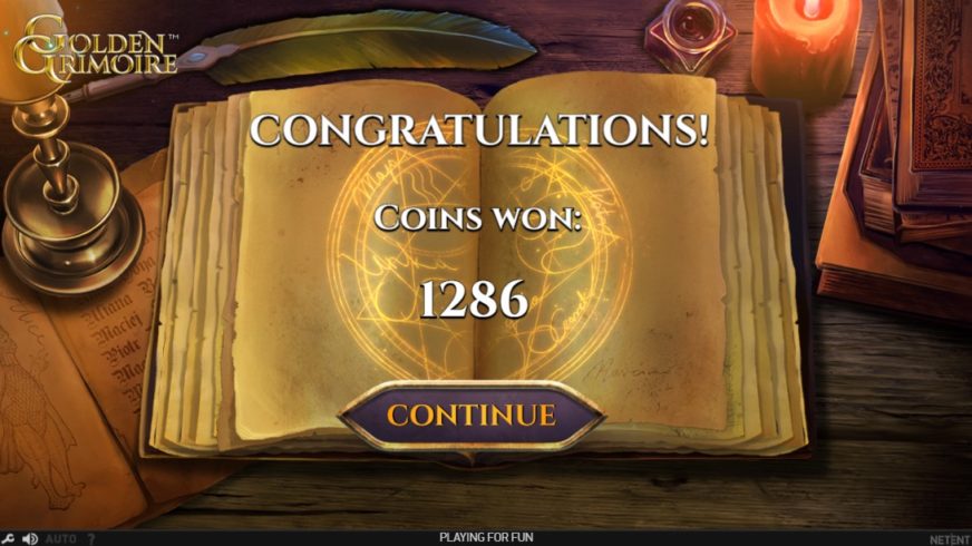 Golden Grimoire slot screen 8