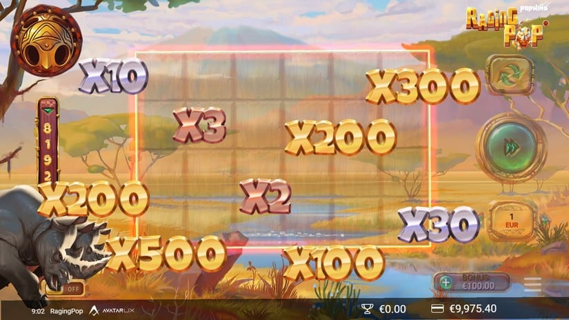 RagingPop slot screen 2