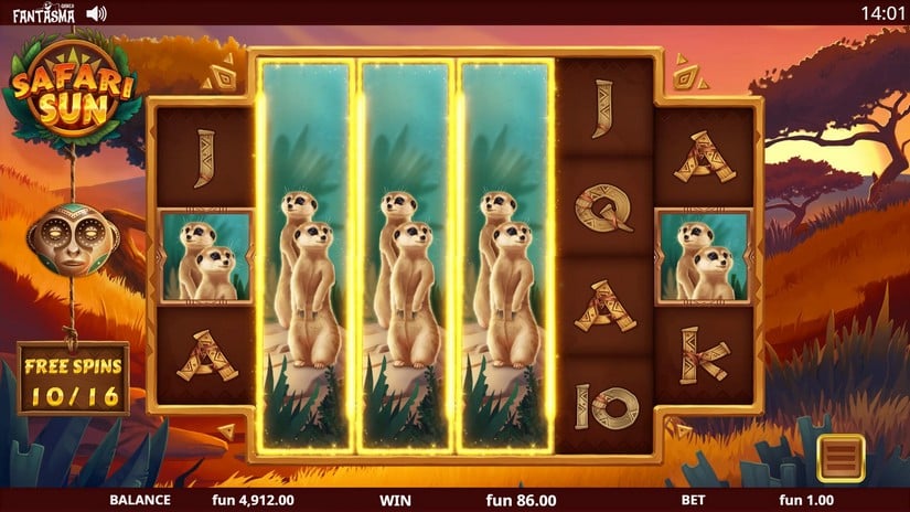 Safari Sun slot screen 5