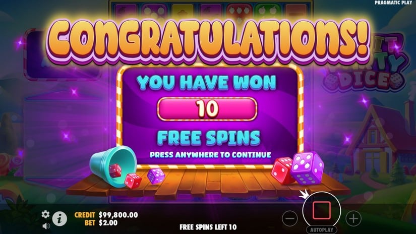 Fruit Party Dice slot screen 3