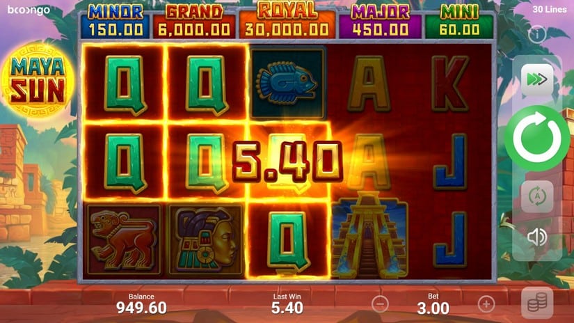 Maya Sun slot screen 2