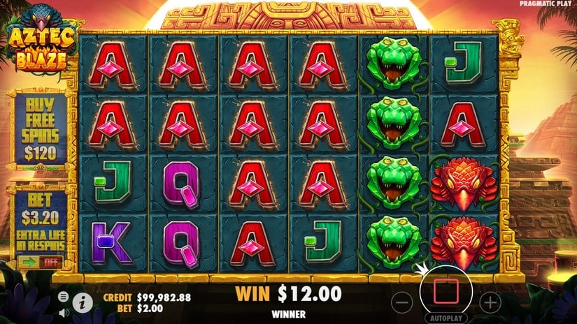Aztec Blaze slot screen 2